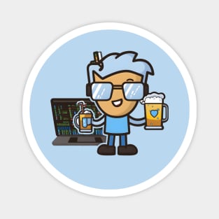 Coding And Beer is Where The Magic Happens Magnet